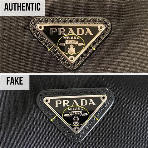 prada authentic vs fake|authentic prada logo.